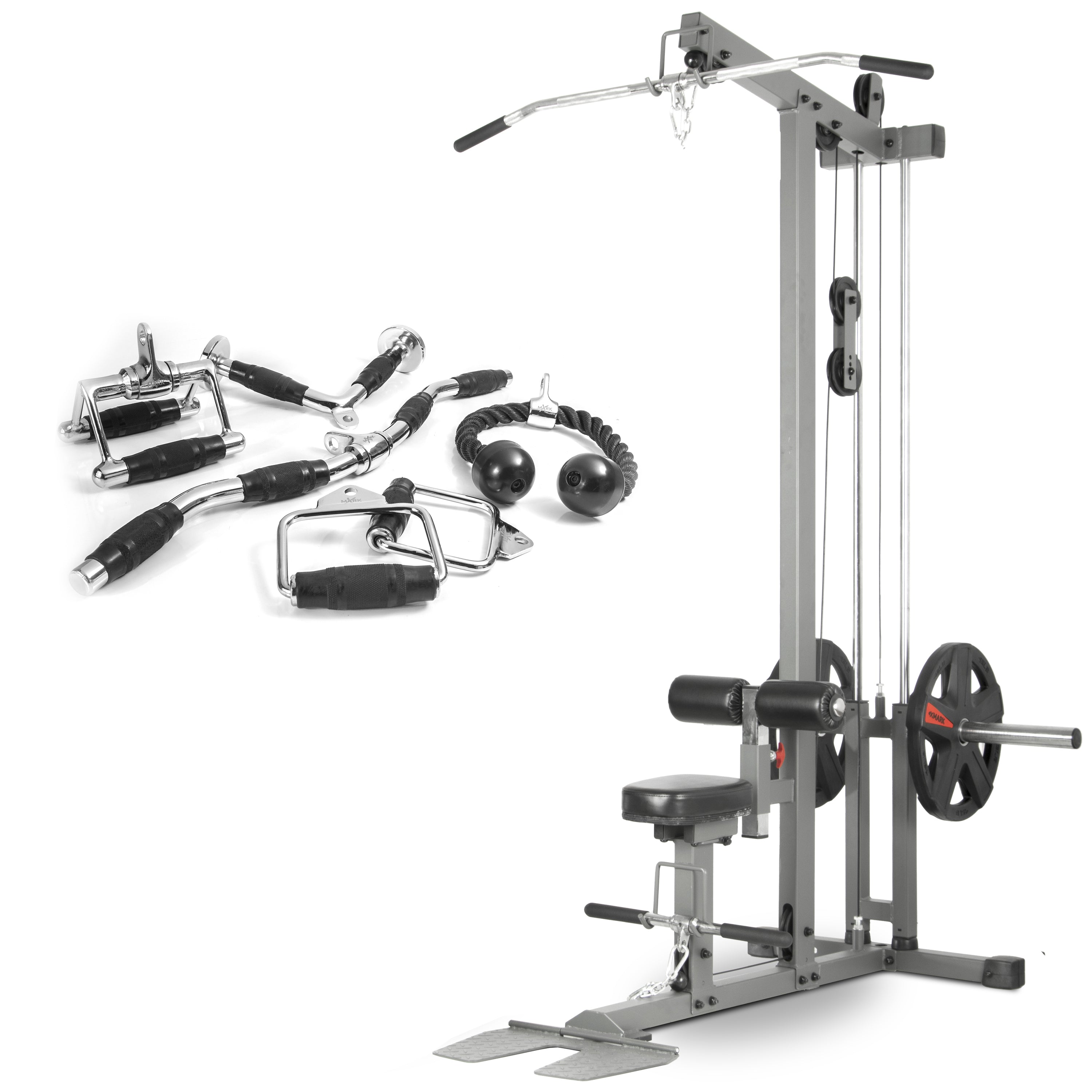 Lat Pull-Down Machine with Attachments & Accessories