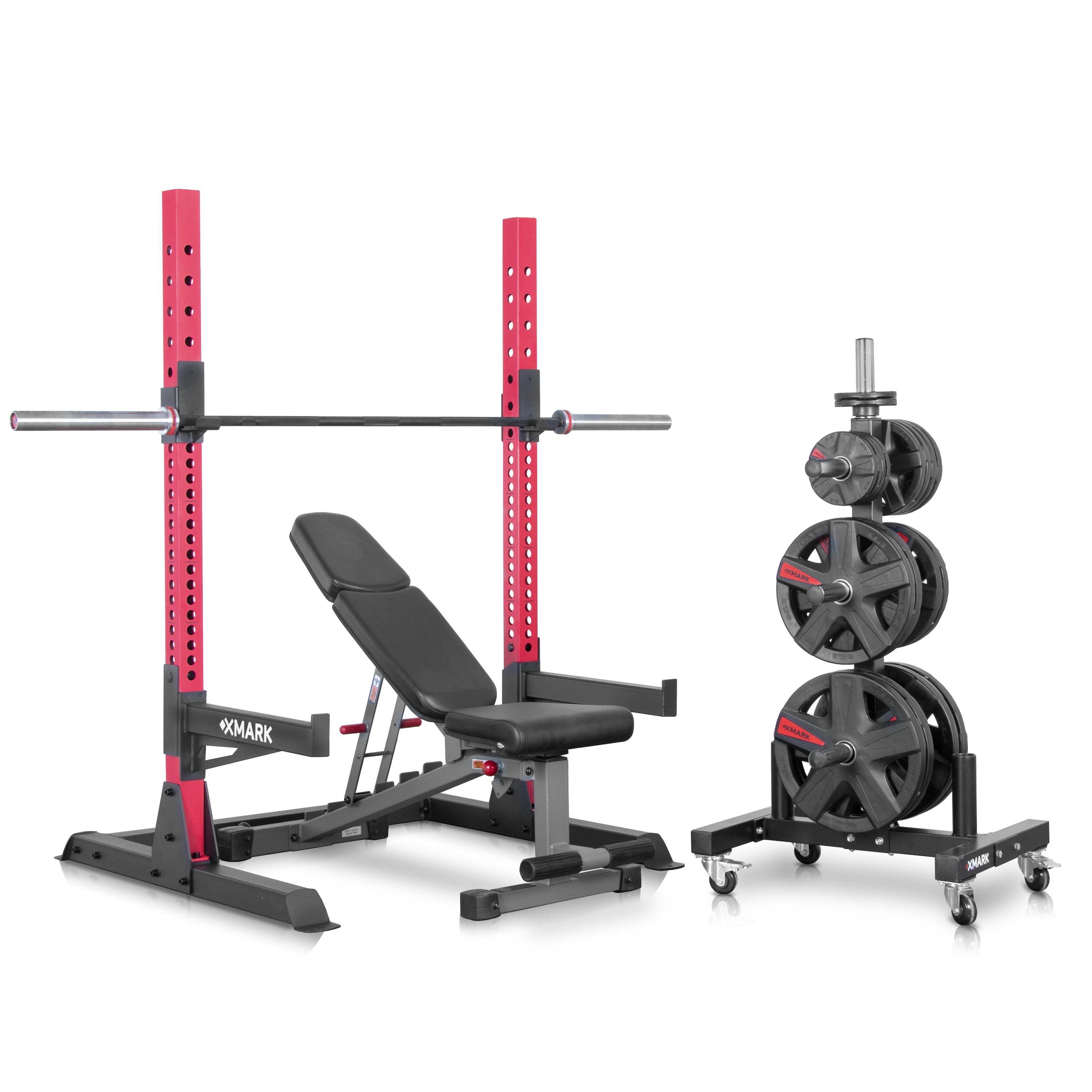 Squat Rack Home Gym Package with Bench & Weights