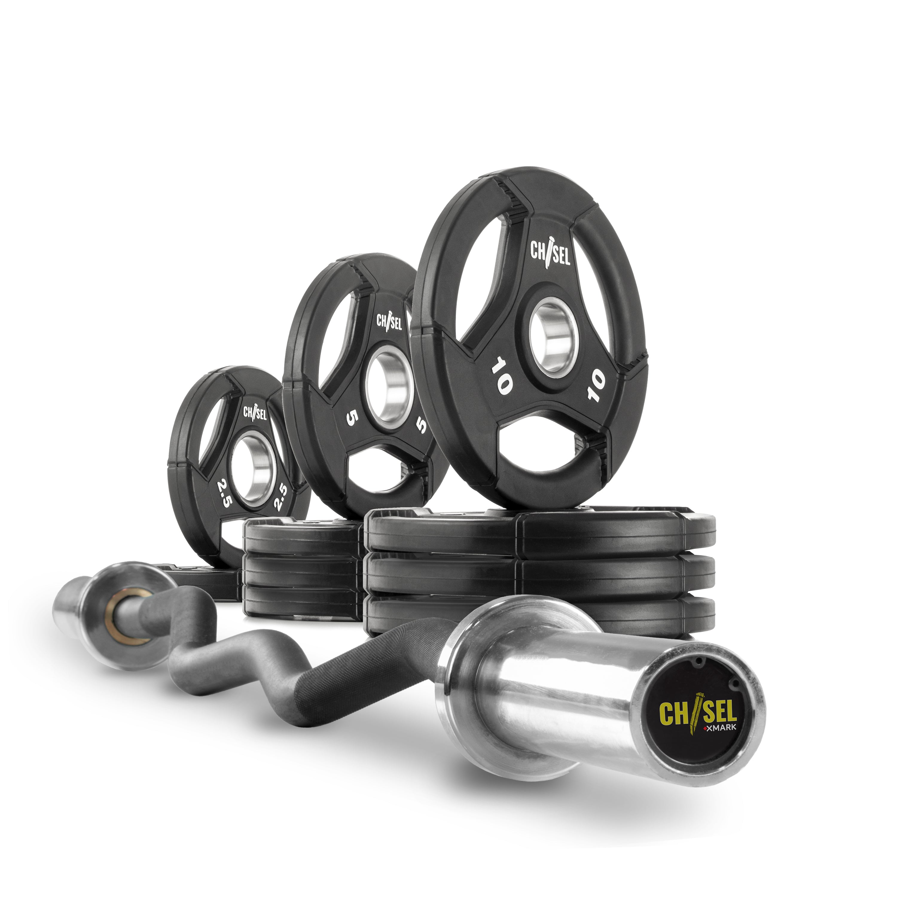 Chisel Curl Bar and Weight Plates Set Builder