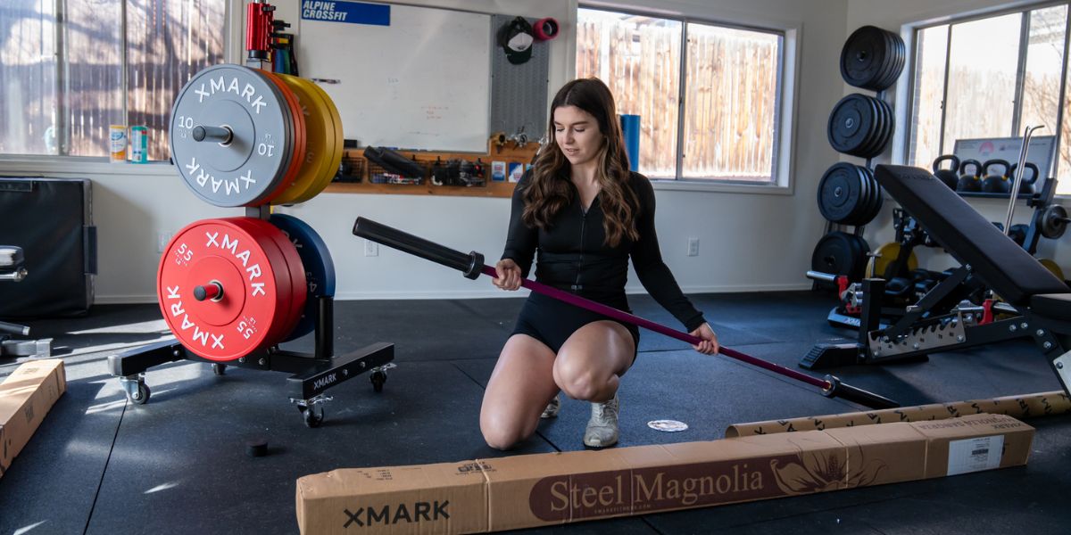 Woman holding a barbell