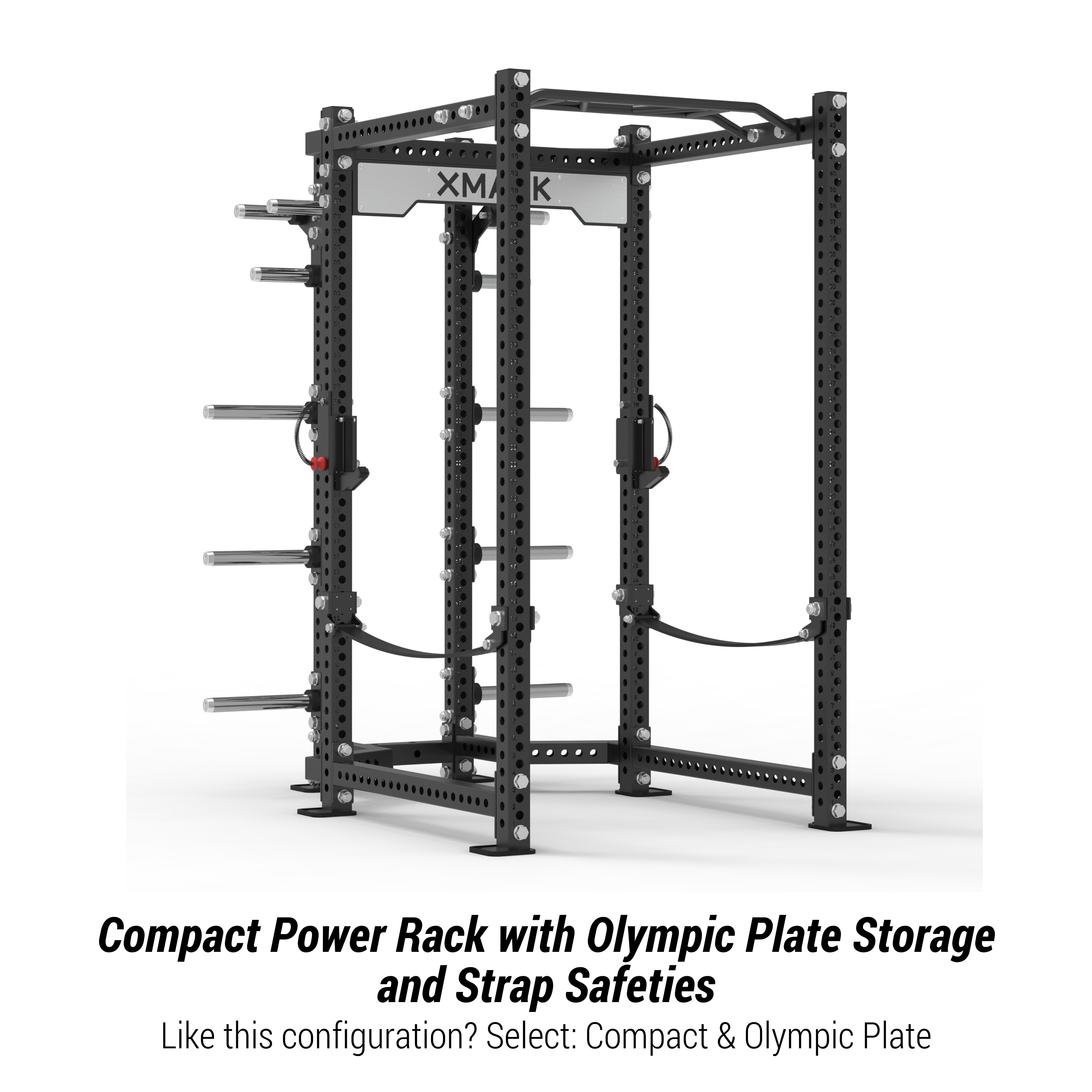 Power Rack w/ Storage & Strap Safeties | Home Gym Power Rack | XMARK
