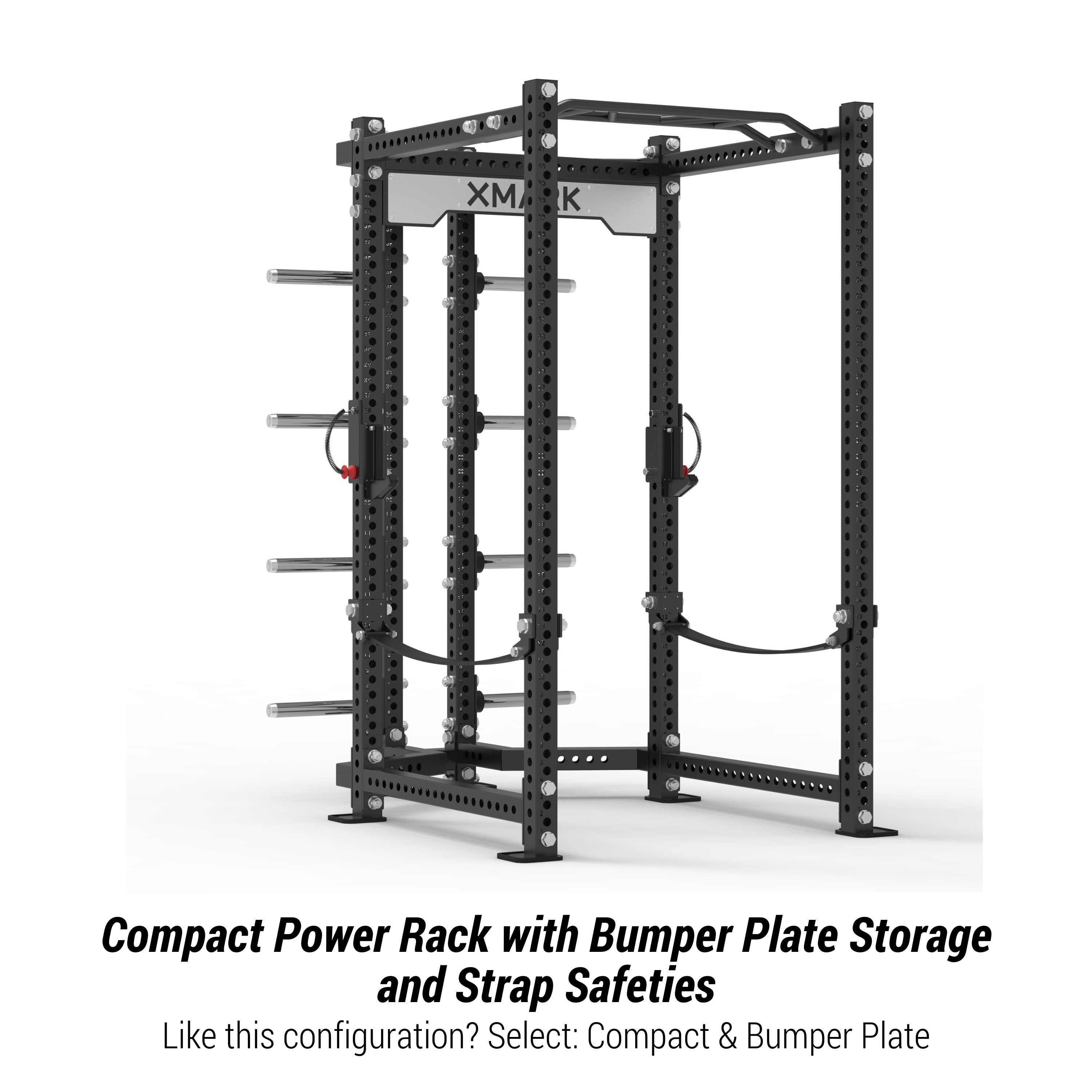 Power Rack w/ Storage & Strap Safeties | Home Gym Power Rack | XMARK