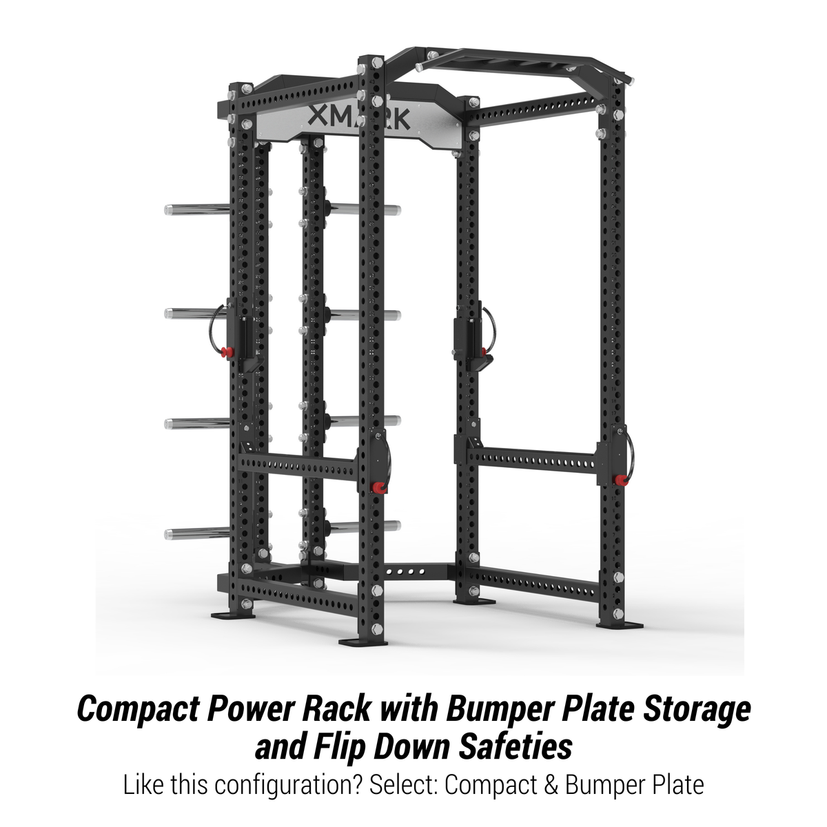 Power 18 Inch Rack Power Rack w/ Storage & Flip Down Safeties | Home Gym Power Rack | XMARK