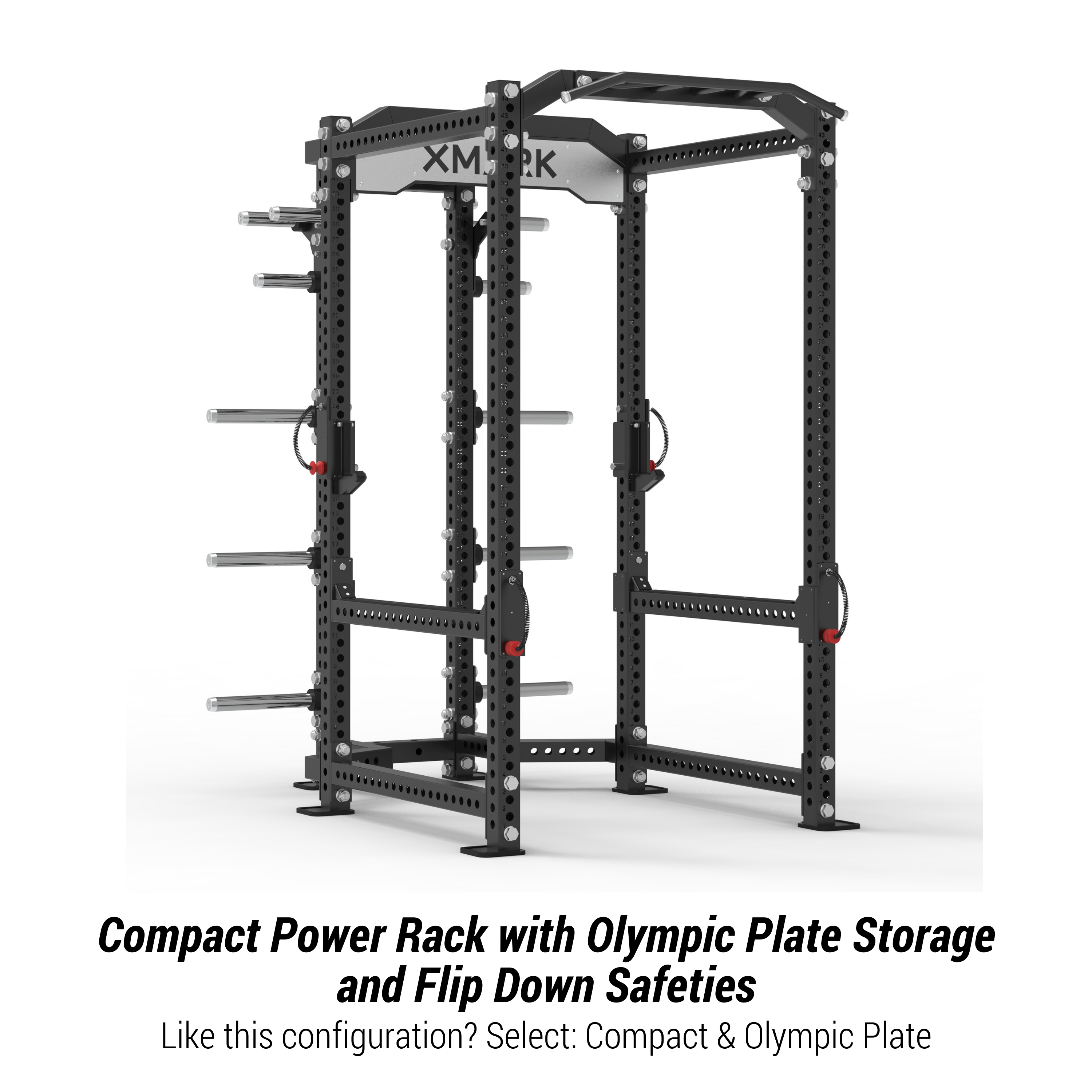 Power Rack w/ Storage & Flip Down Safeties | Home Gym Power Rack | XMARK