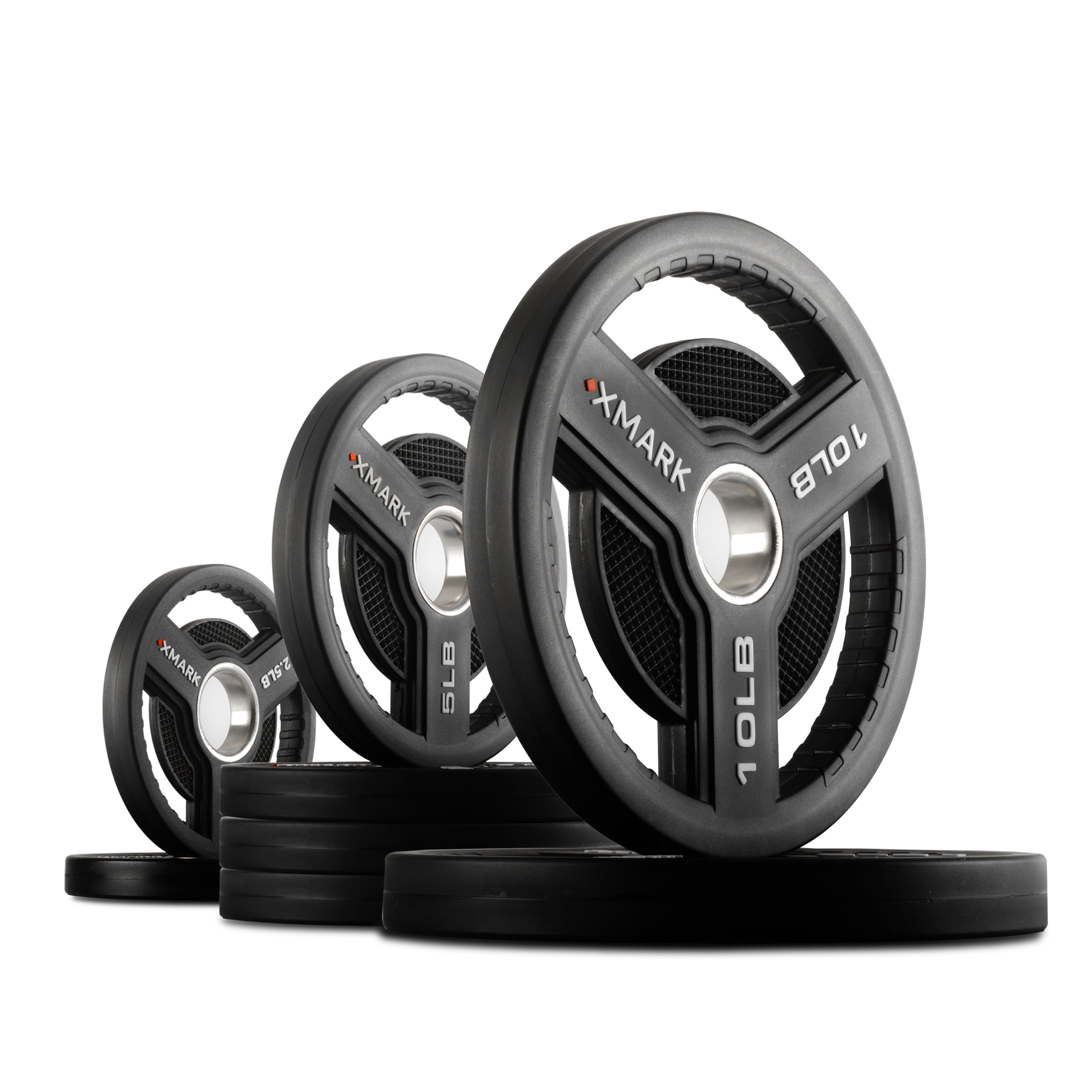 Set of 45 lb XMARK urethane Olympic weight plates