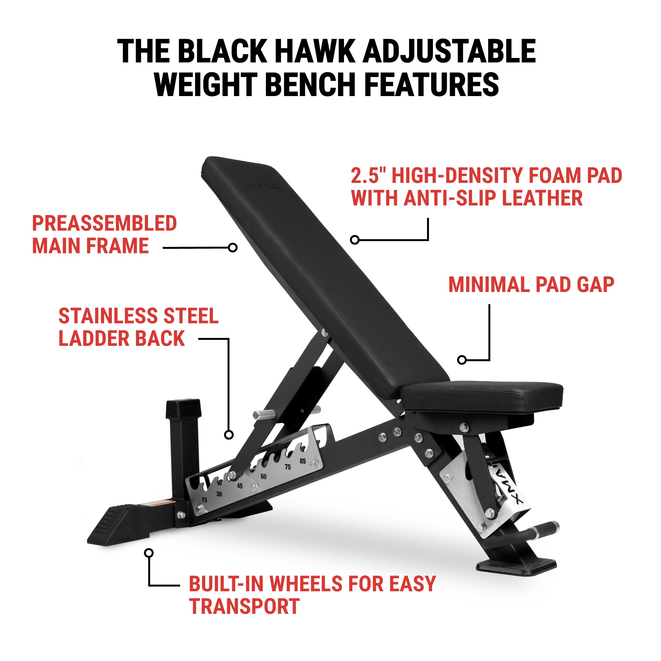 Black Hawk Adjustable Bench Details