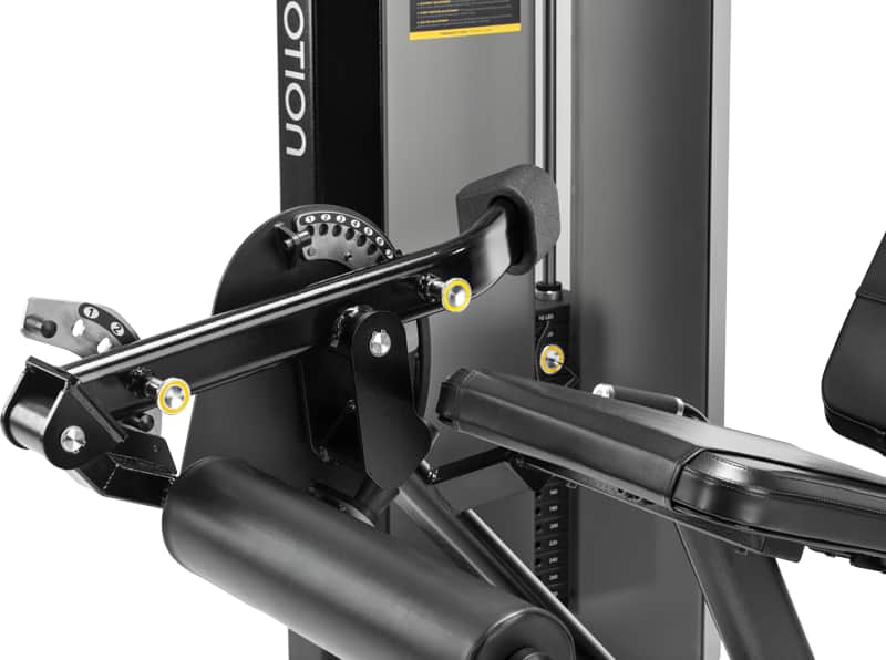 Selectorized Hip Adduction/Abduction, close up of the adjustment wheel.