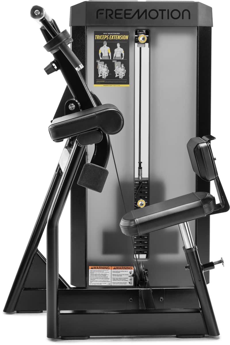 Freemotion selectorized triceps extension machine side view