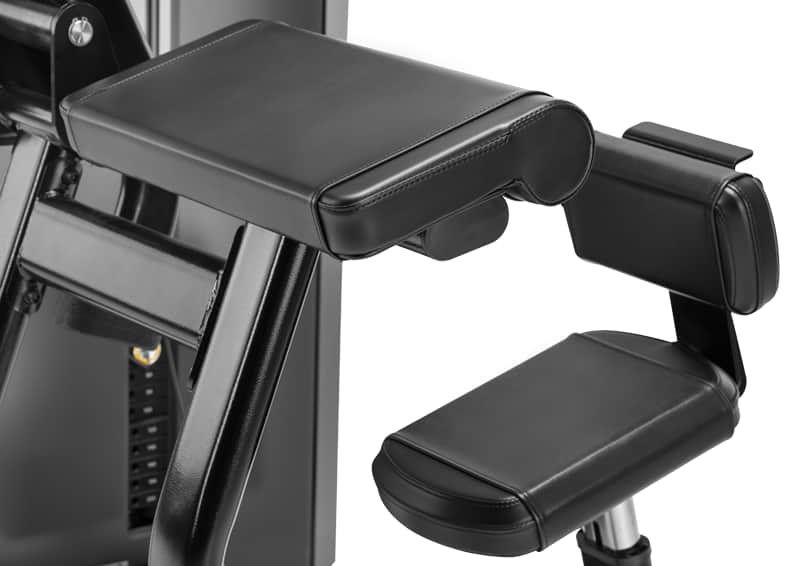 Close-up of a pads on  Freemotion selectorized triceps extension machine