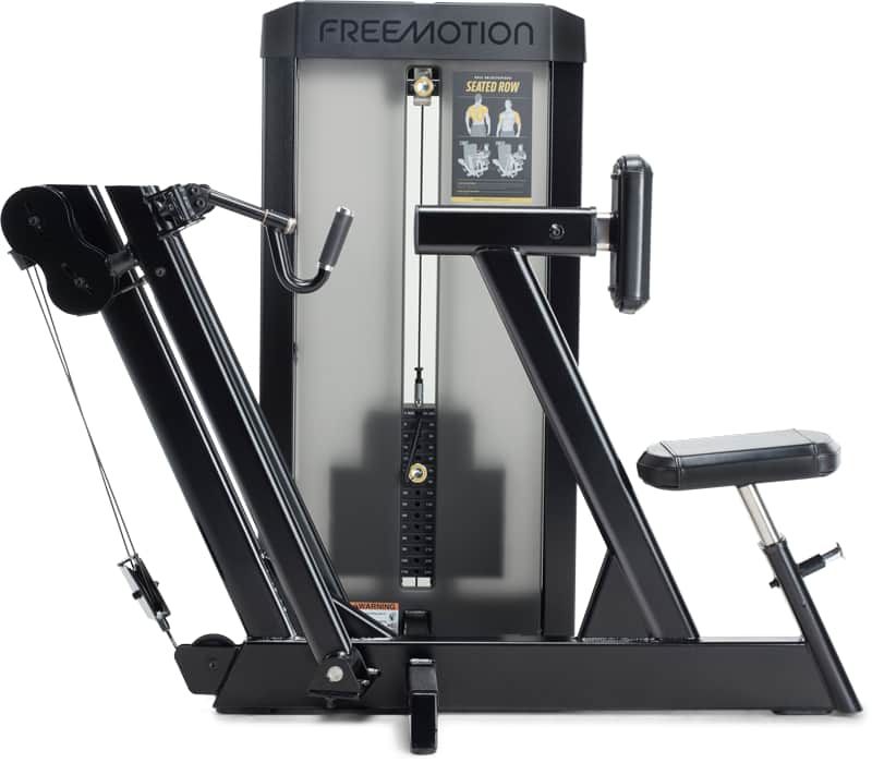 A Freemotion seated row machine, side view.