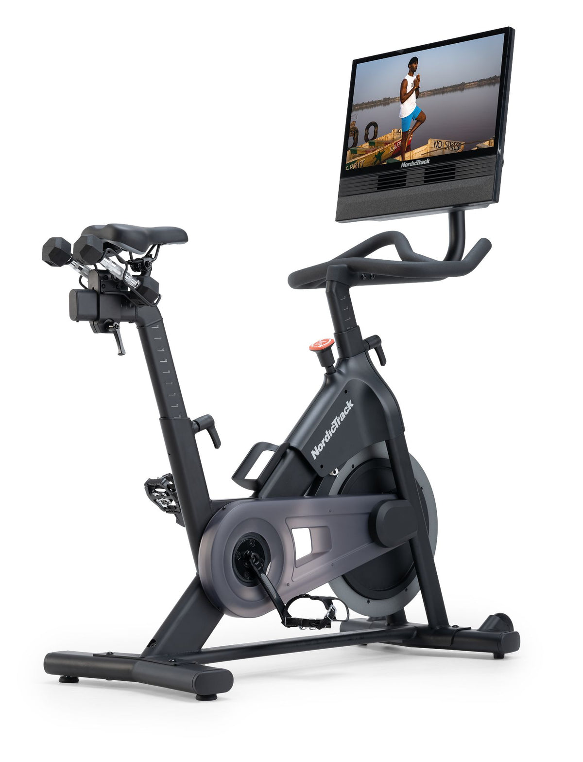 NordicTrack 24 Studio Bike with pivoting 24-inch HD touchscreen