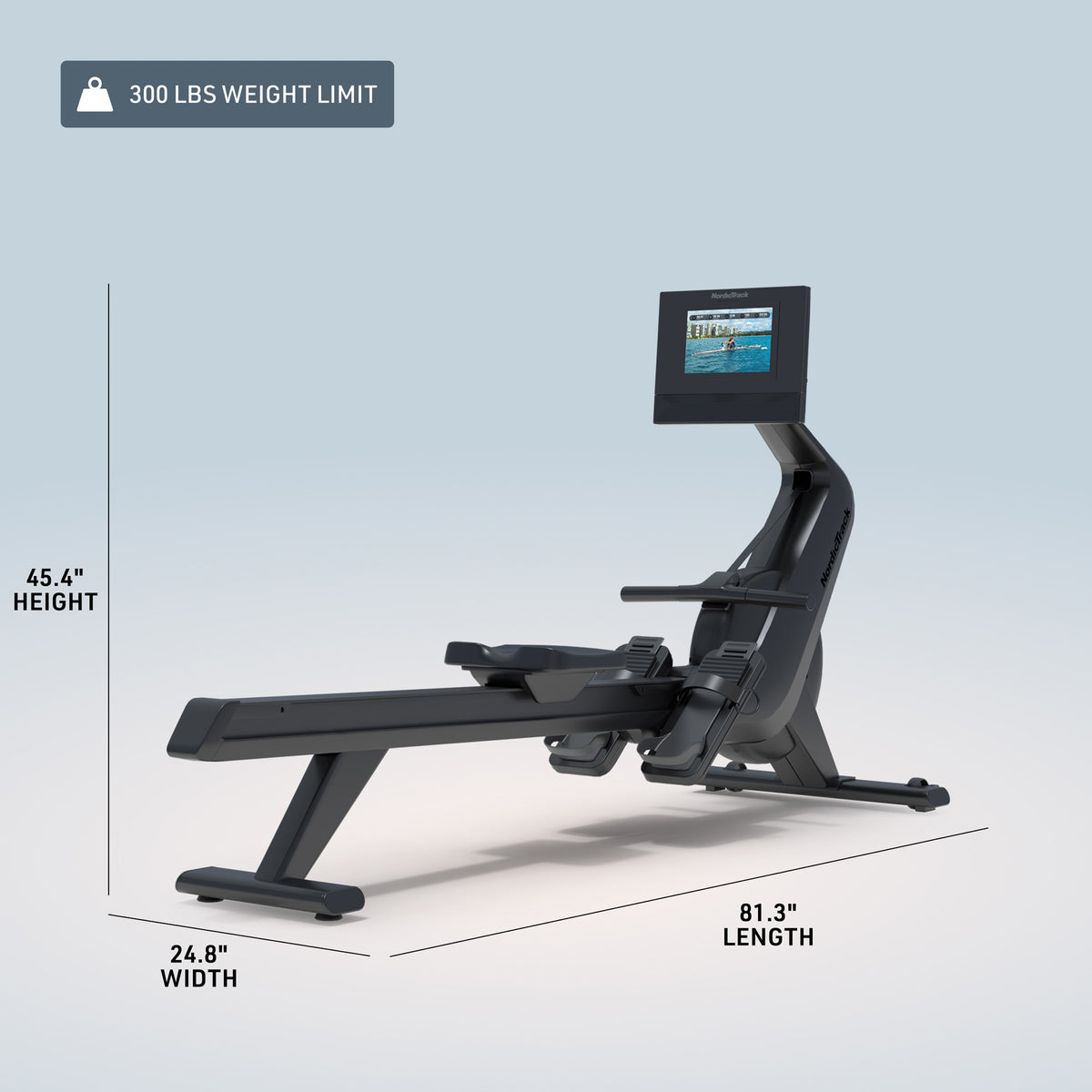 Graphic showing the weight capacity of the NordicTrack RW700 rower