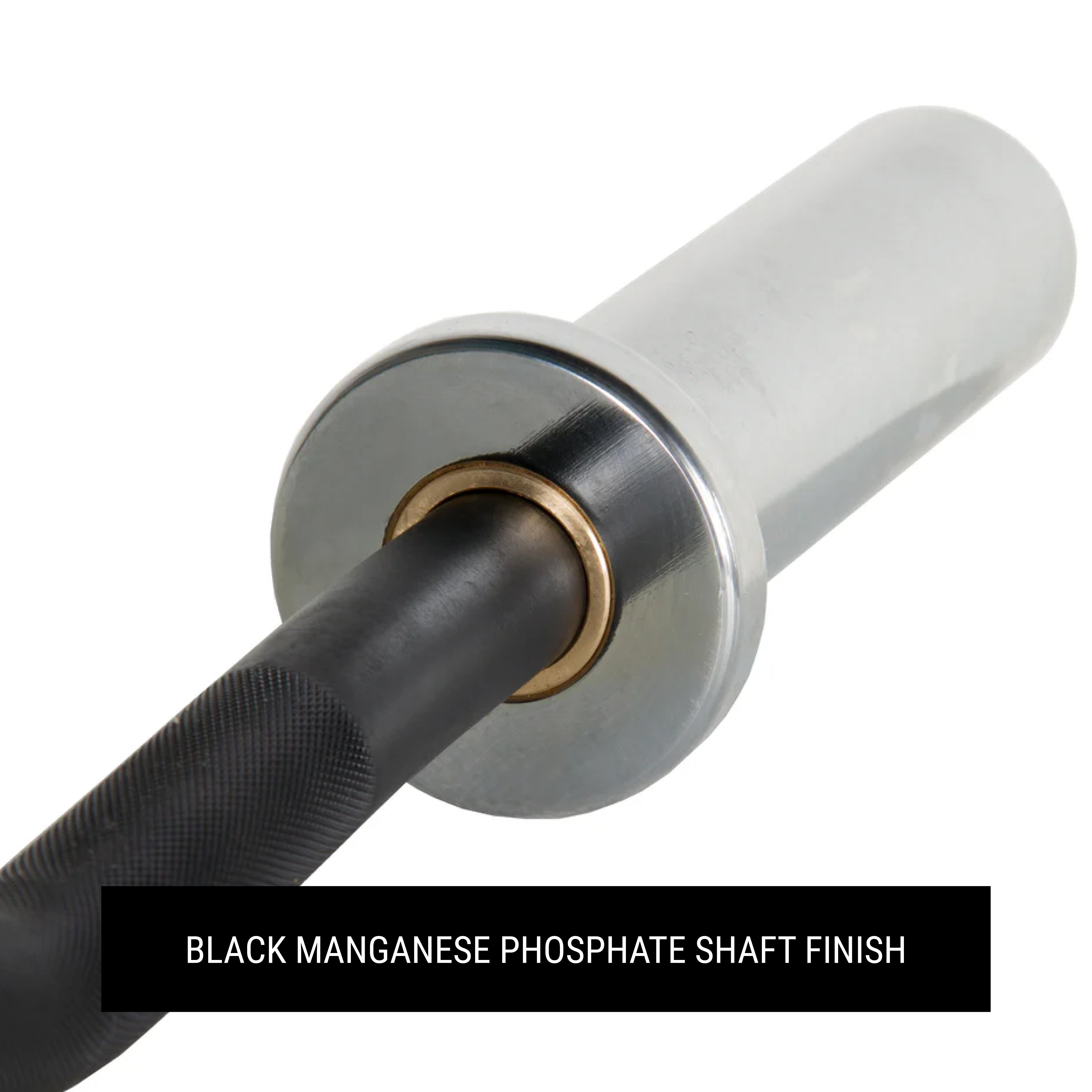 Black shaft of EZ Curl barbell