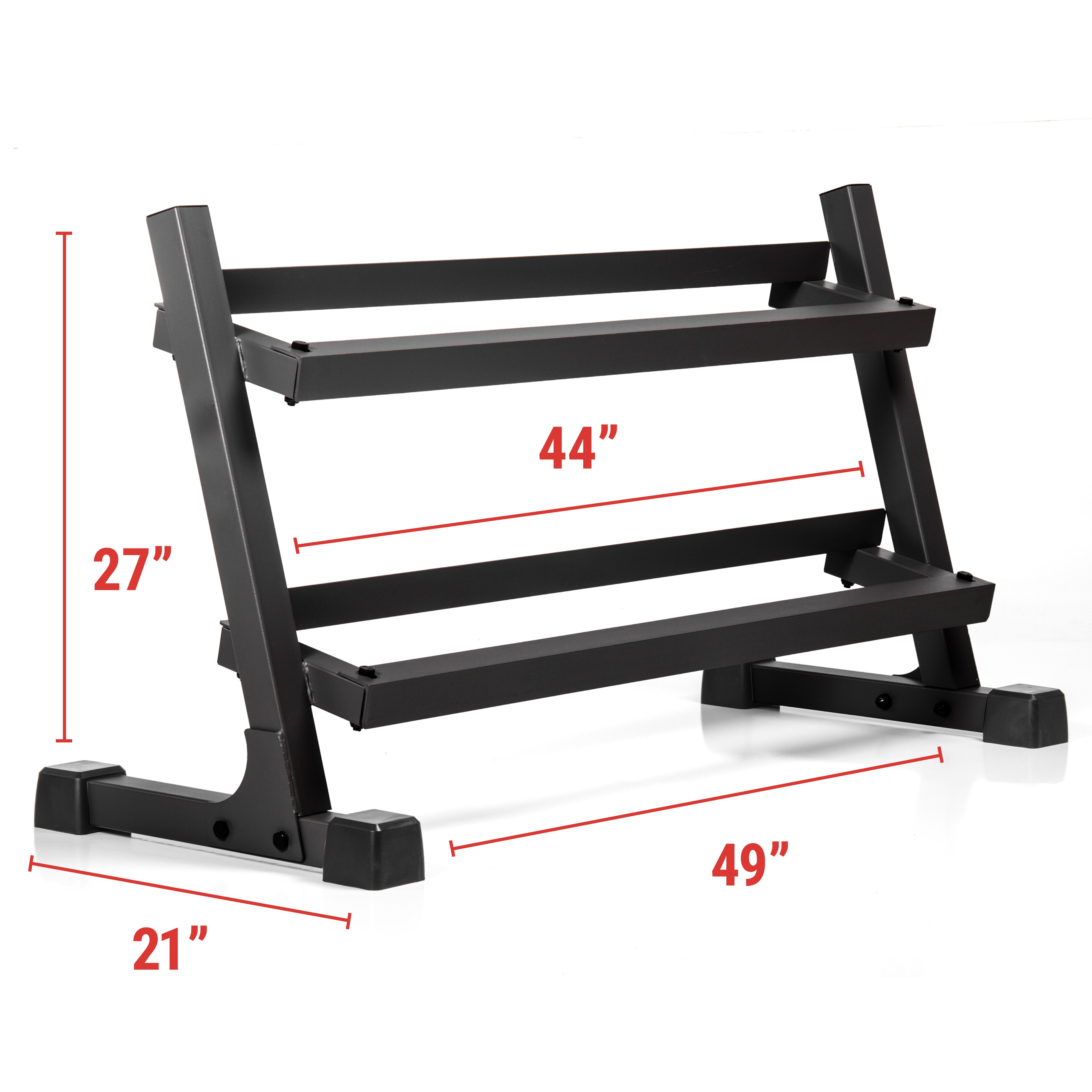 Dimensions of 2-tier dumbbell rack