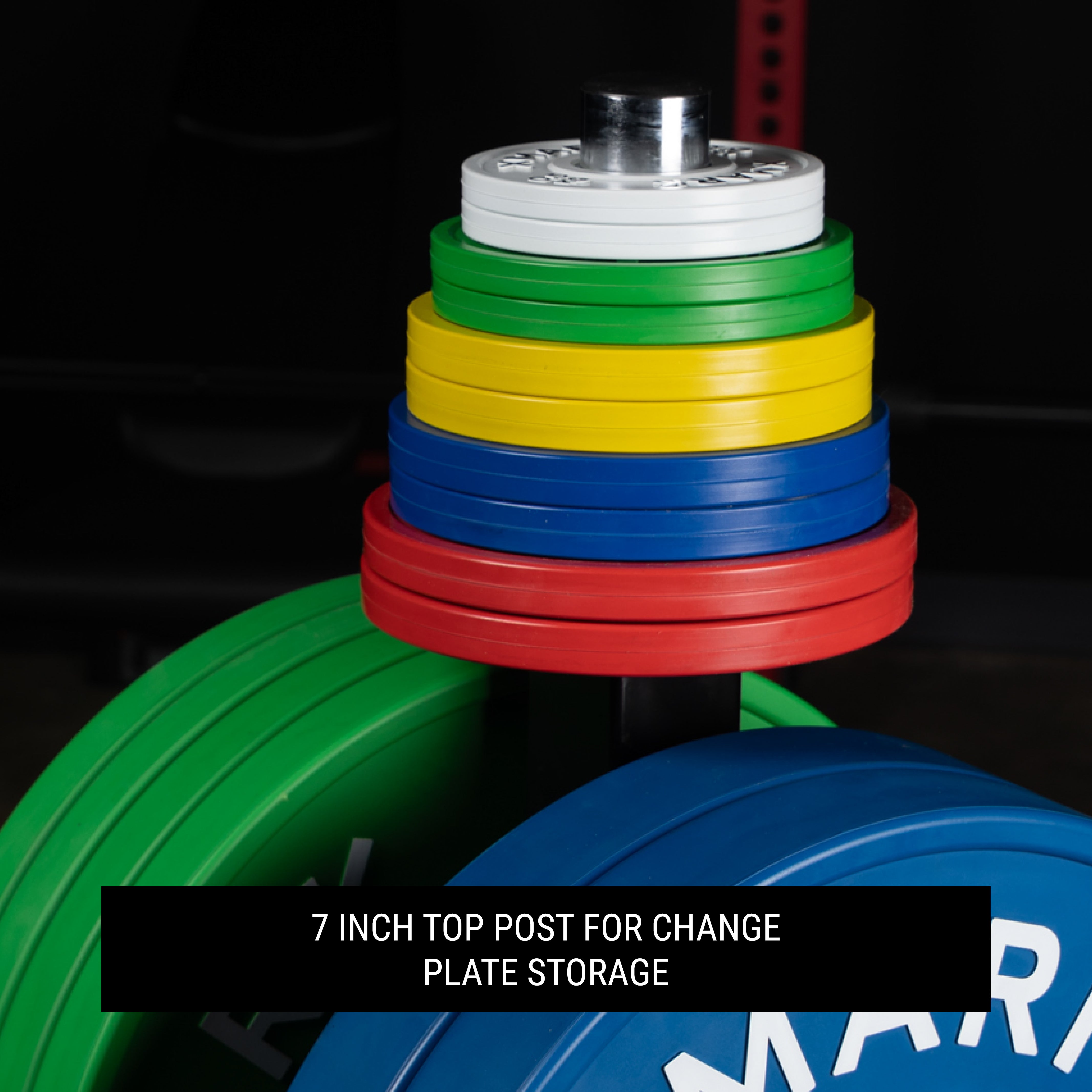 Change plates stacked on top of bumper plate tree