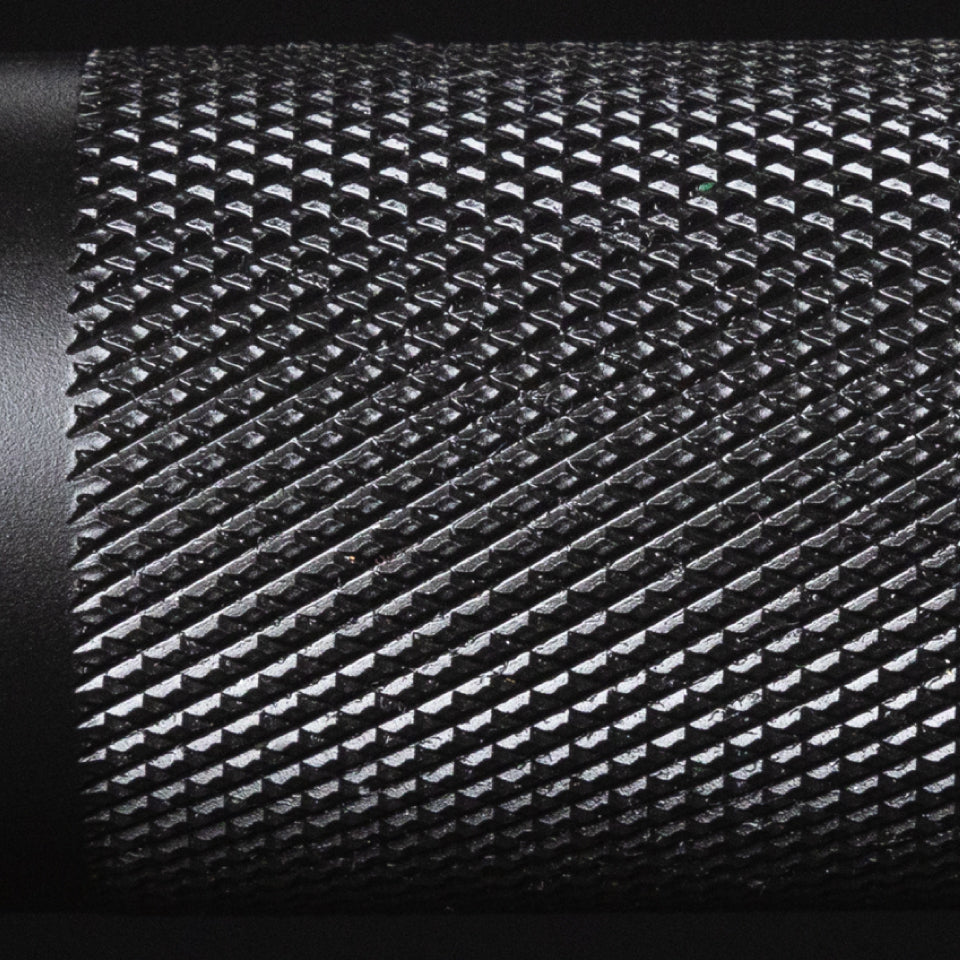 catahoula barbell knurling close up