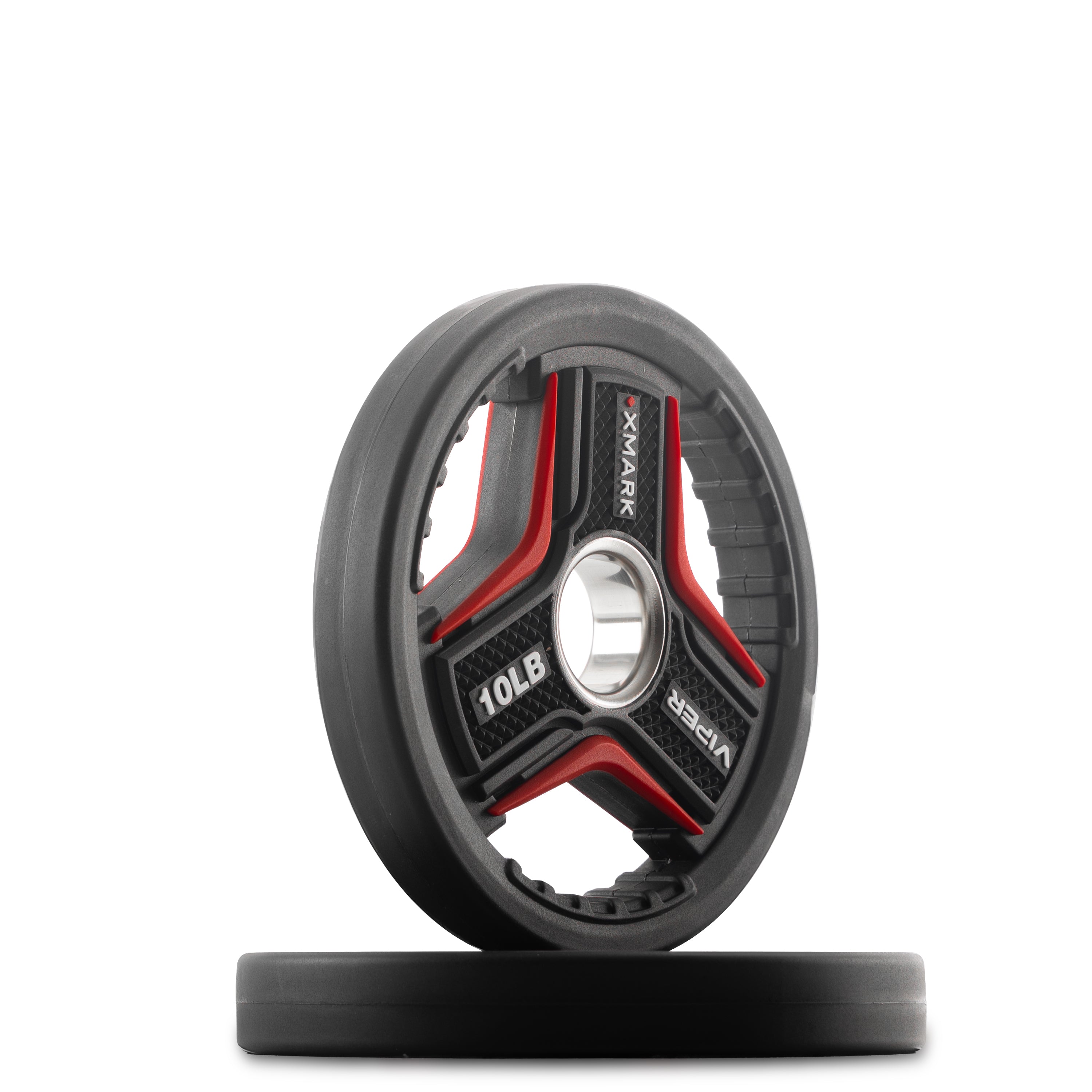 Pair of 10 LB XMARK VIPER Series Plates on a white background
